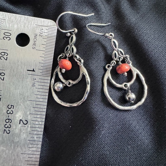 Silpada Fiesta Fun Coral & Abalone Sterling Silver Necklace & Earrings Set - Picture 4 of 9